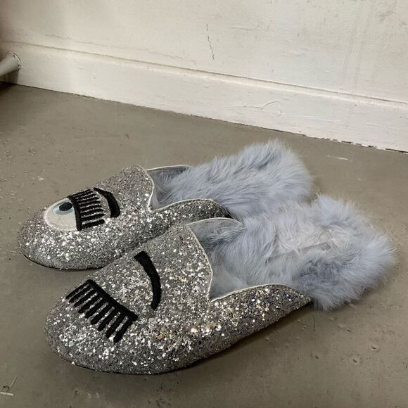 Chiara Ferragni Glitter Slipper Slides - Picture 1 of 6